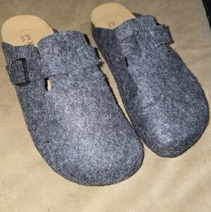 Maibulun Slip On Gray Felt Clogs with Buckle Size 45EU Size 12 Womens